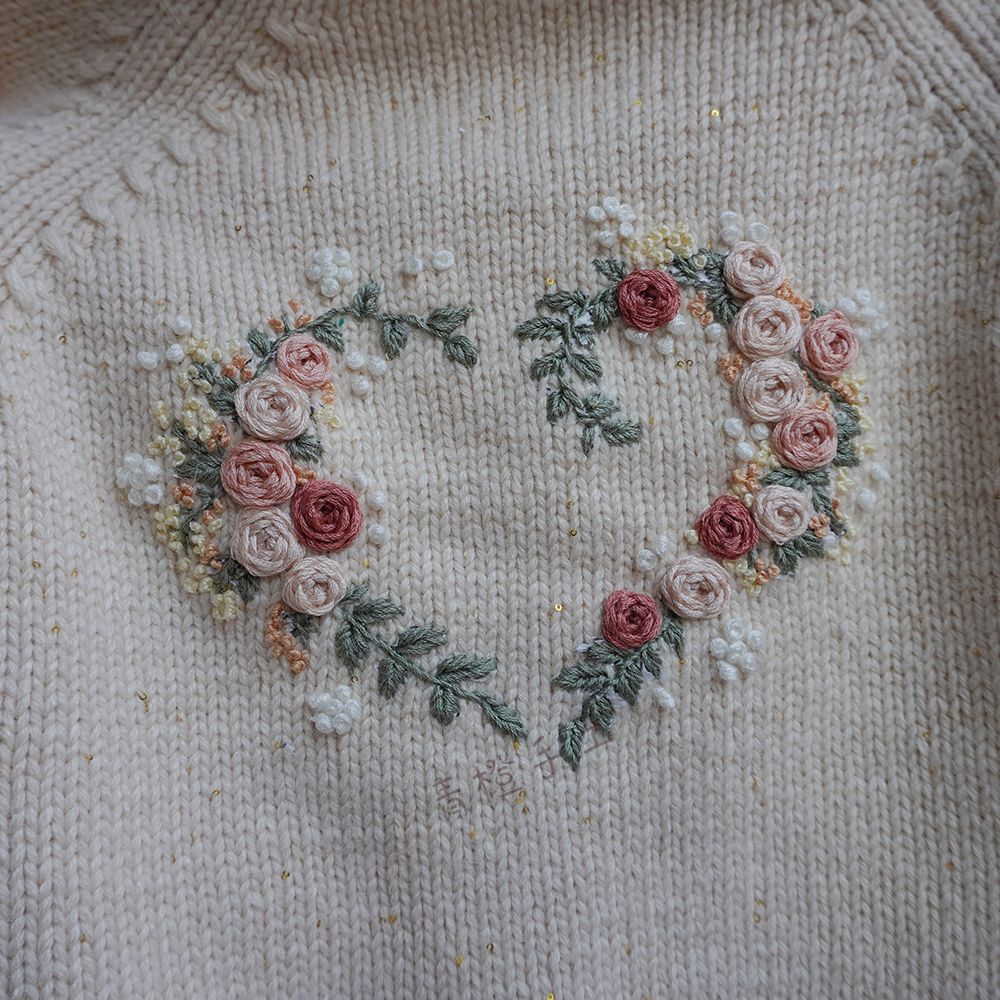 Heart shape embroidery pattern-digital pdf