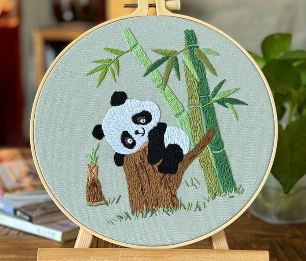 Lovely panda embroidery-digital pdf pattern