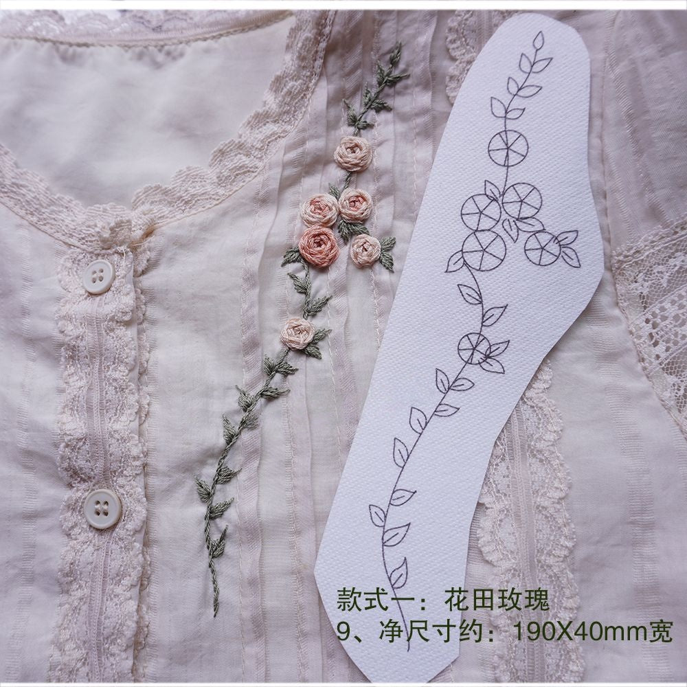 Heart shape floral water soluble embroidery pattern-easy and no drawing pattern