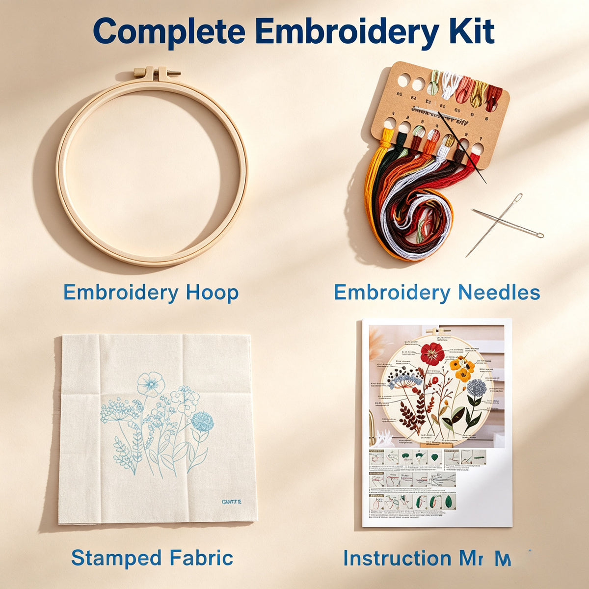 Sausage dog-Embroidery kit for beginner,cross stitch embroidery sets with round hoop,thread,fabric,pattern