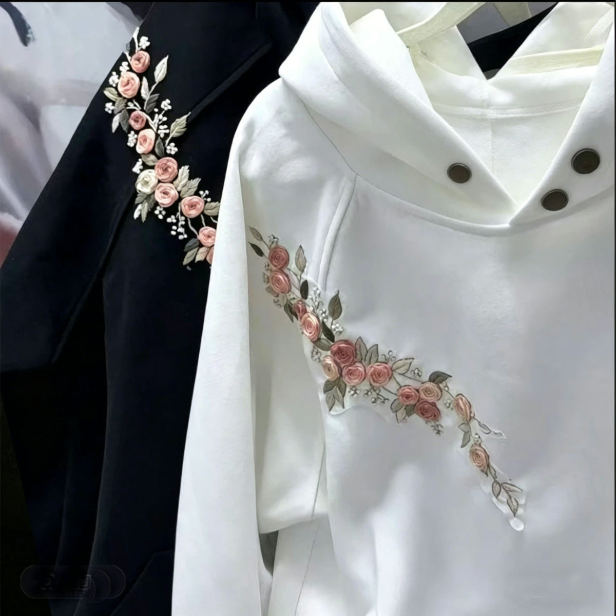 Embroidery stick pattern for sewing flower on clothes colloar shoulder