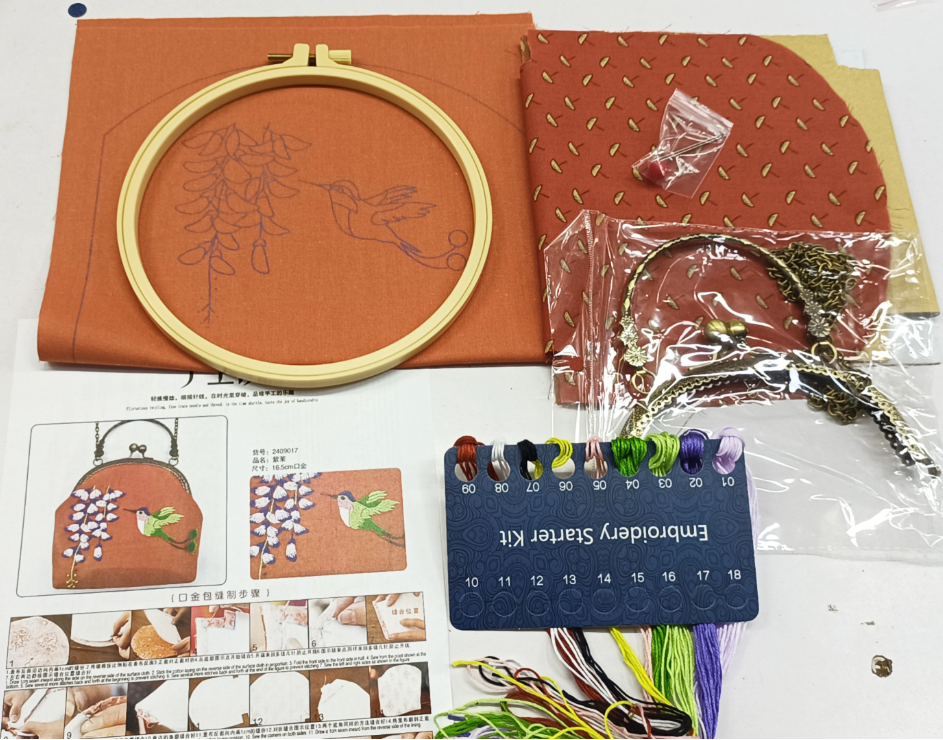 Embroidery Shoulder bag gold open,  handmade creative crossbody tote bag for women,for gift