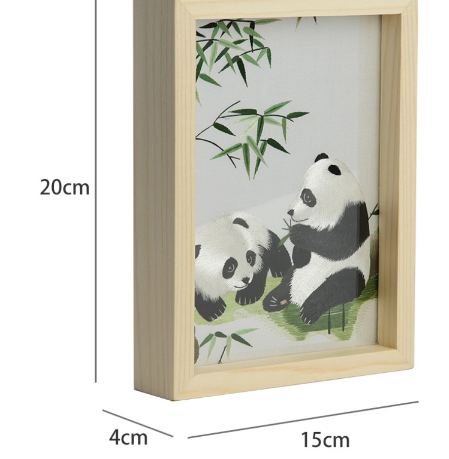 Chinese  silk embroidery- panda for table decoration,gift(finished products))