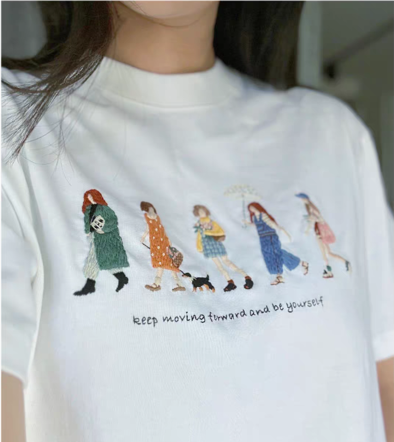 5 Five girls Embroidery pattern(keep moving foward and be yourself