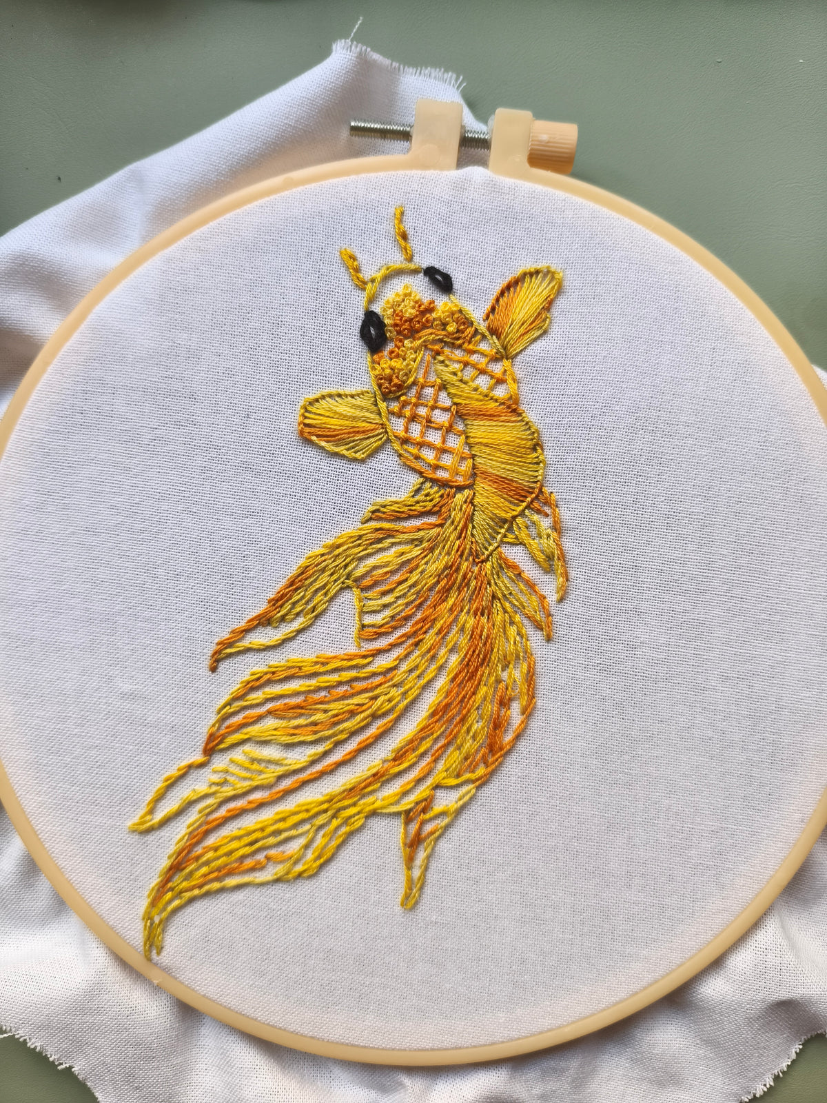 Gold fish embroidery-digital pdf pattern