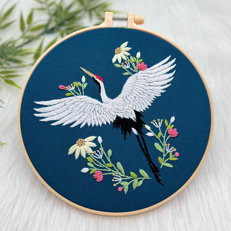 Crane embroidery pattern-digital pdf version