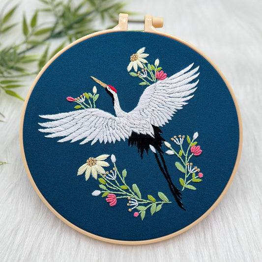 Crane embroidery pattern-digital pdf version