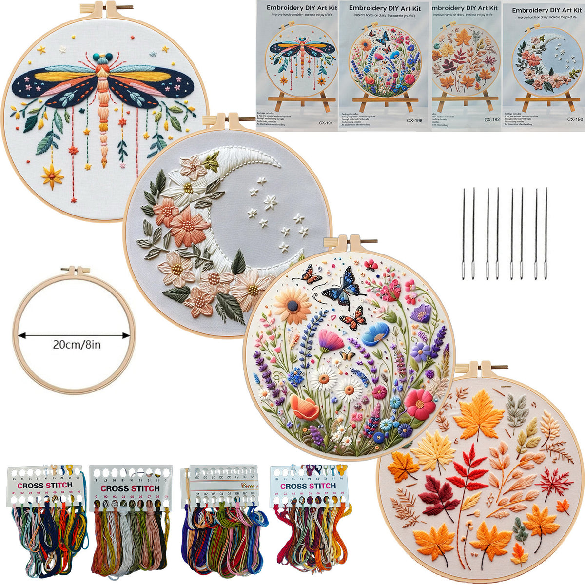 The embriodery kits-flower-dragonfly