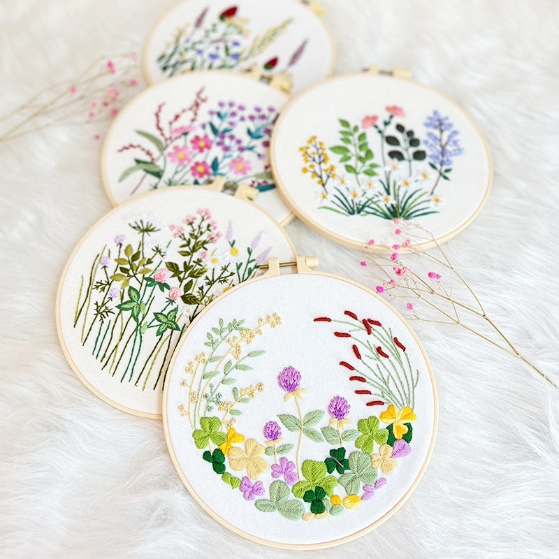 Wild flower embroidery pattern-digital pdf pattern