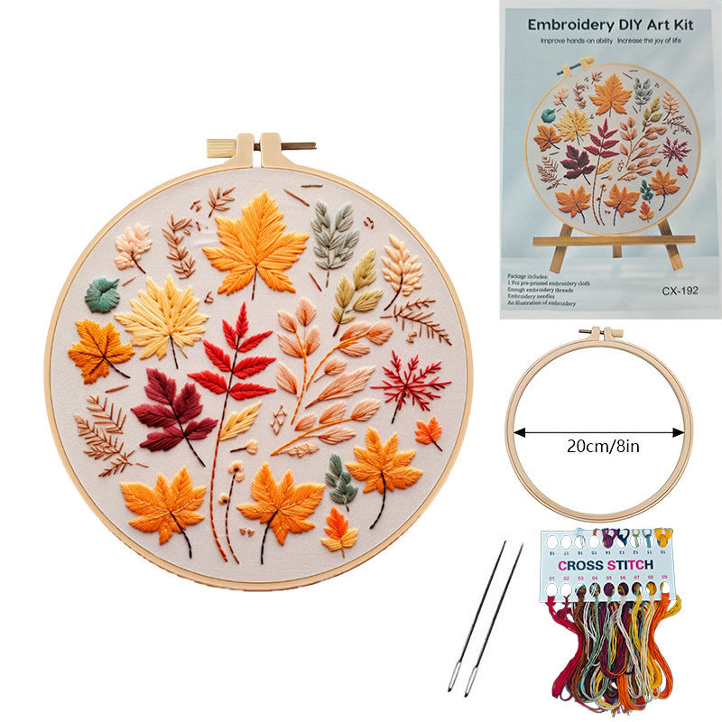 The embriodery kits-flower-dragonfly