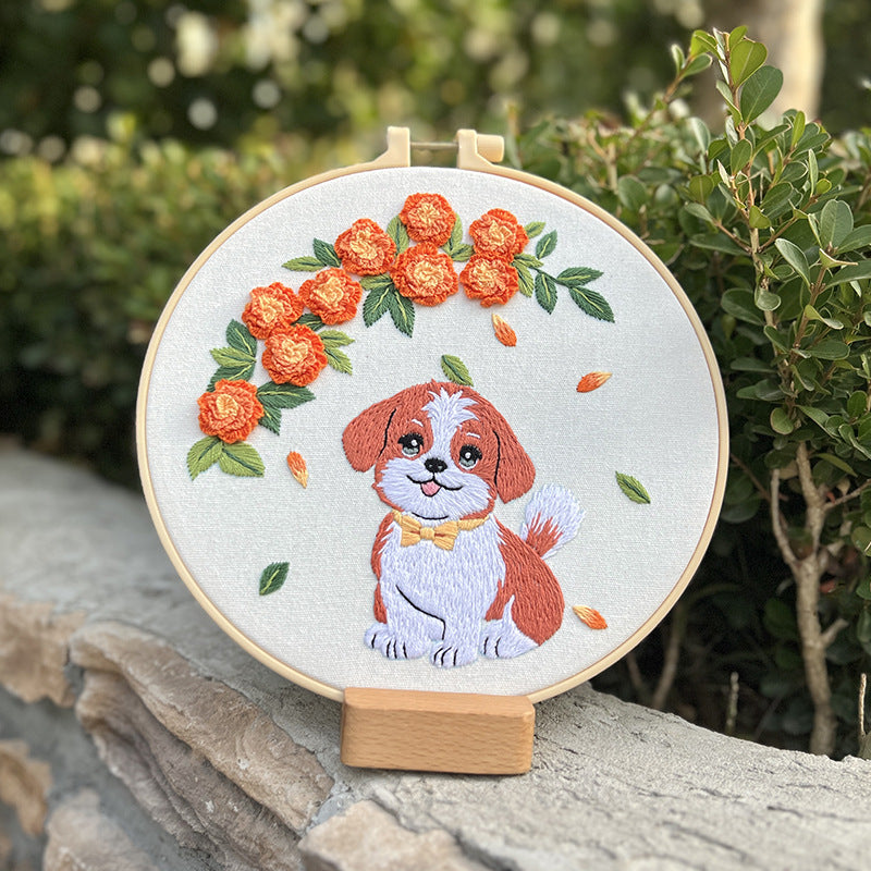 Lovely cute doggie embroidery kit