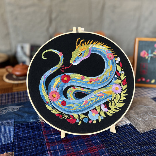 Snakes embroidery kits for beginner with fabric,thread,needles