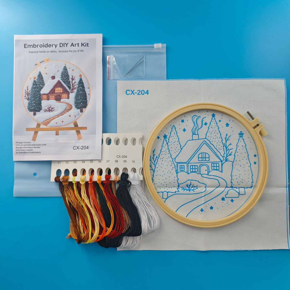 Floral wreath Embroidery kits for beginner-diy handmade embroidery whole set for decoration
