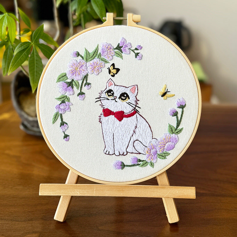 Lovely cat embroidery pattern-digital version