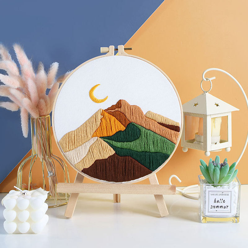 Embrodery kit for beginner-landscape cellection