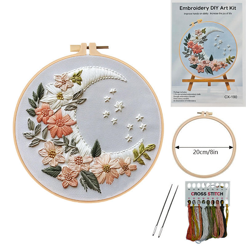 The embriodery kits-flower-dragonfly