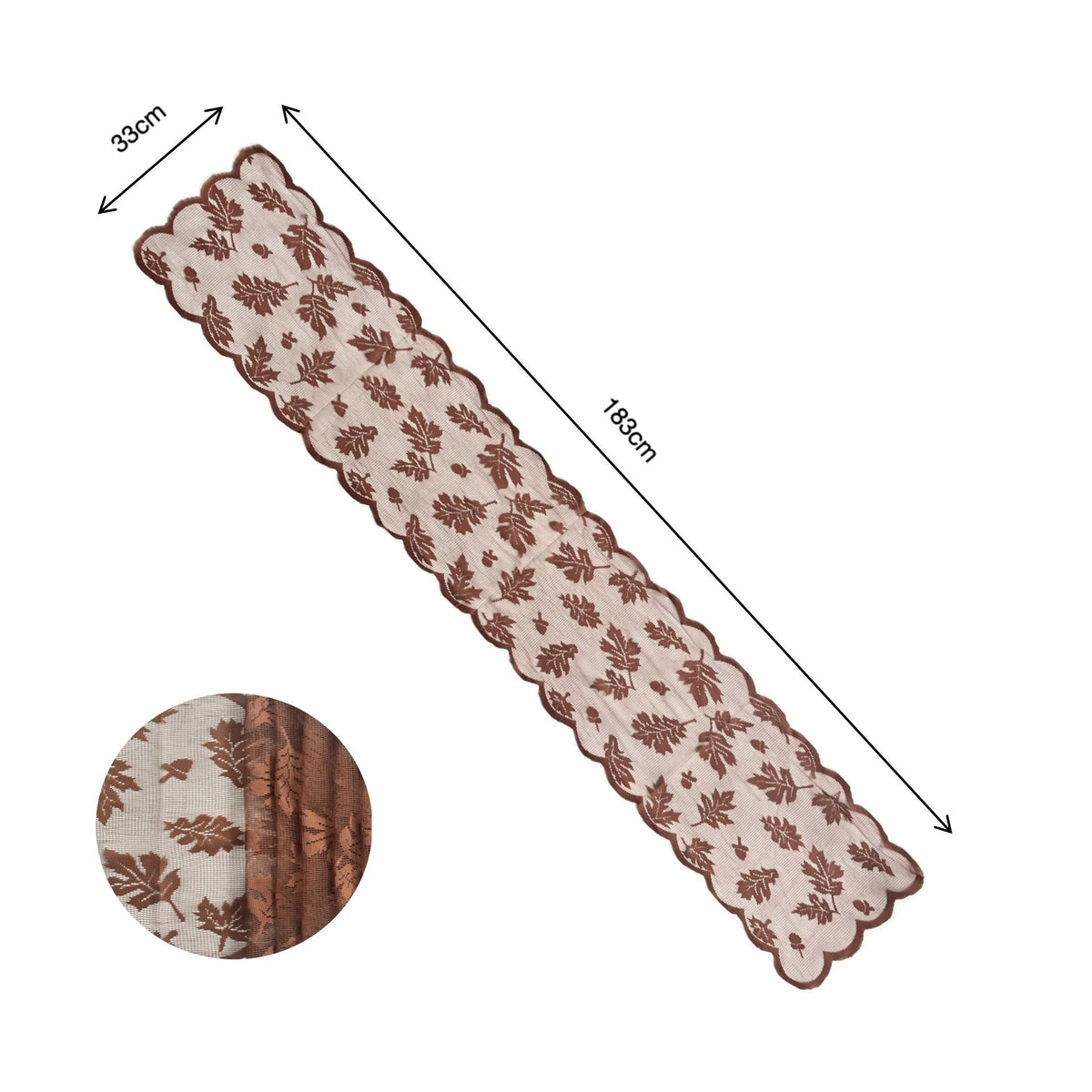 Table runner-Leaves design Brown Thanks giving elegant tablecloth table runner for festival party decoration