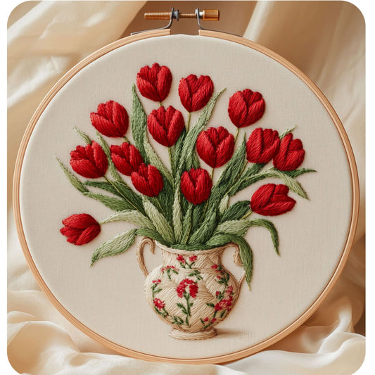 Embroidery kit for adult beginner-rose flower