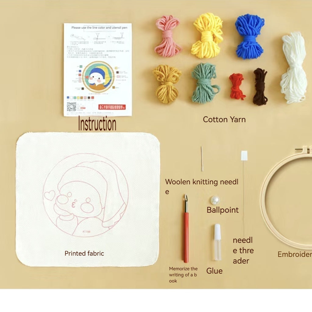 Brave lion Punch needle kit,Punch Embroidery Kits for Adults Beginner, Tool with Punch Needle Fabric, Hoops, Yarns and Sewing Needles