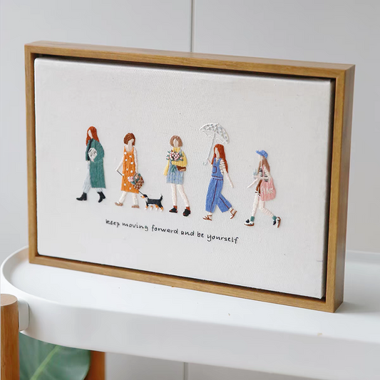 5 Five girls Embroidery pattern(keep moving foward and be yourself