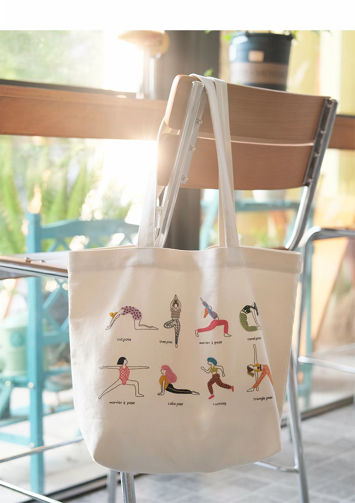 Embroidery canvas bag diy material kits(with pattern,floss,needle)