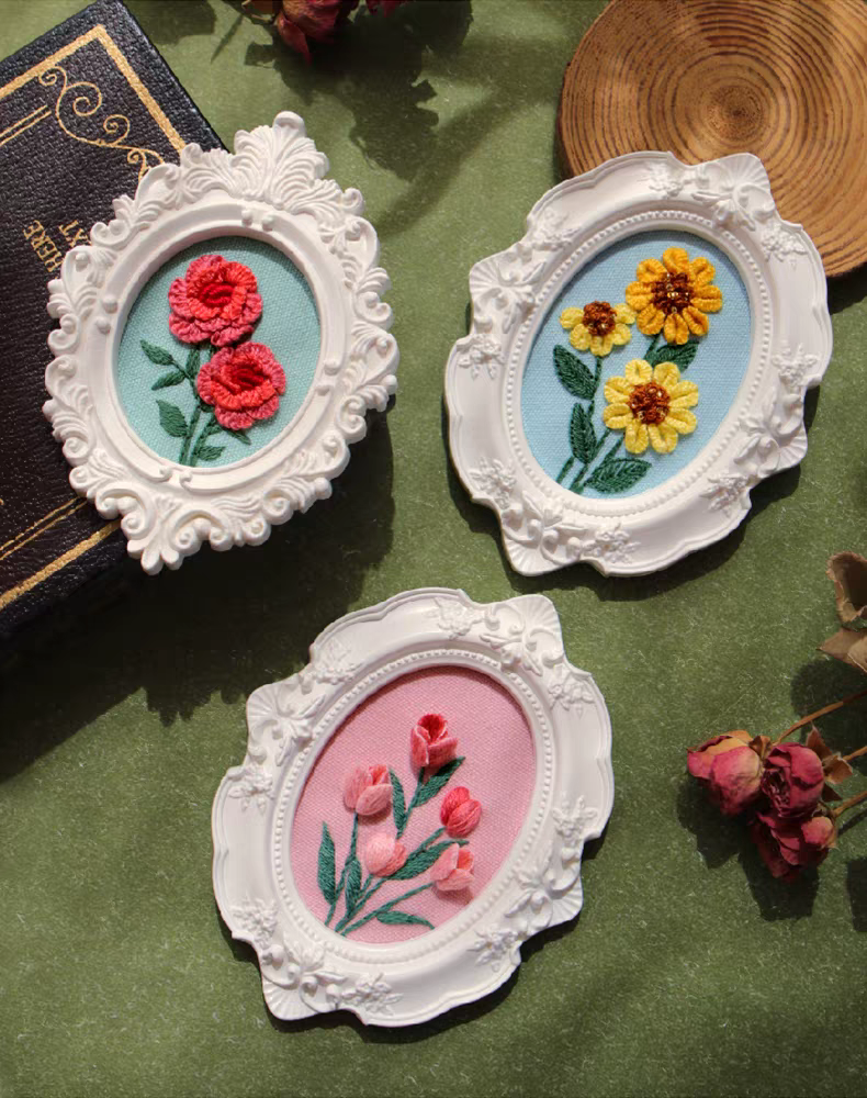 Embroidery magnet for refridge(material kit)with tools,pattern,floss,frame)