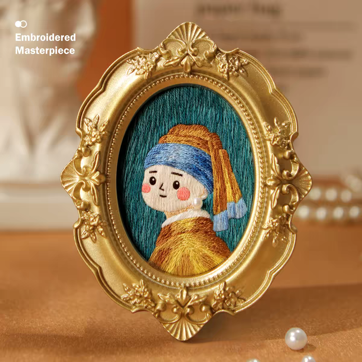 Embroidery magnet for refridge(material kit)with tools,pattern,floss,frame)